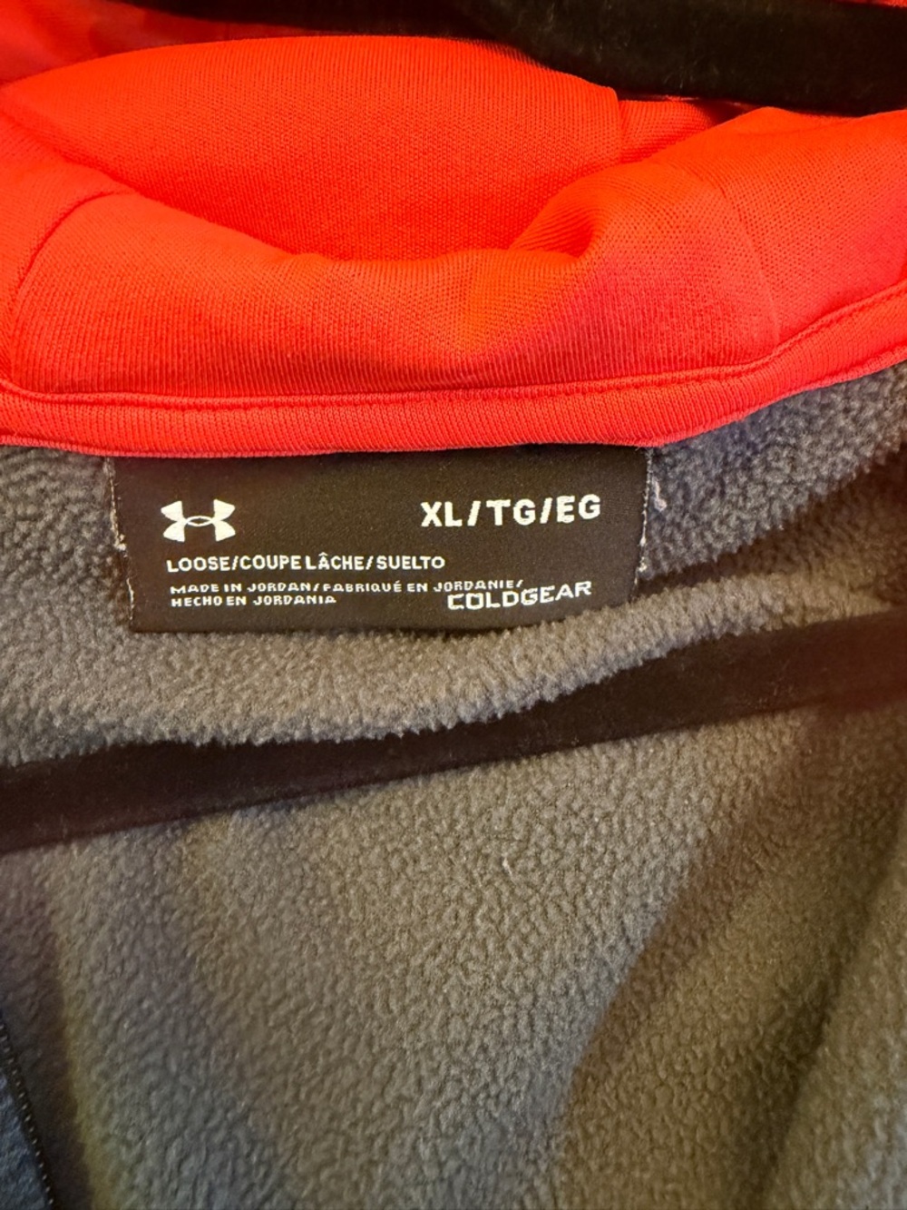 Under Armour Gray Pullover Hoodie with Pink Accent Logo cold gear - Picture 5 of 5